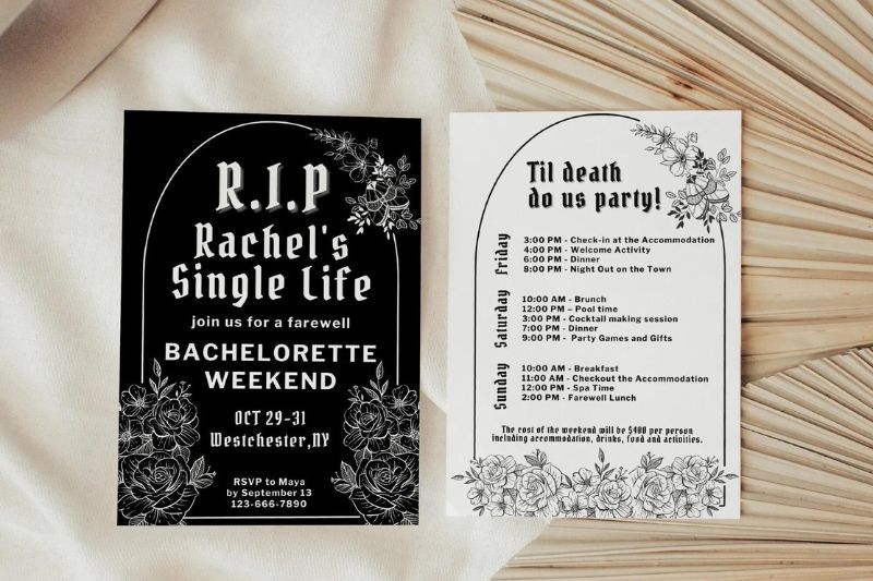  RIP my last name- bachelorette party theme idea