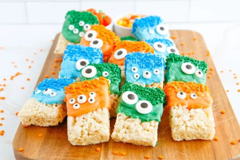 Halloween party ideas for kids - rice crispy treat monsters