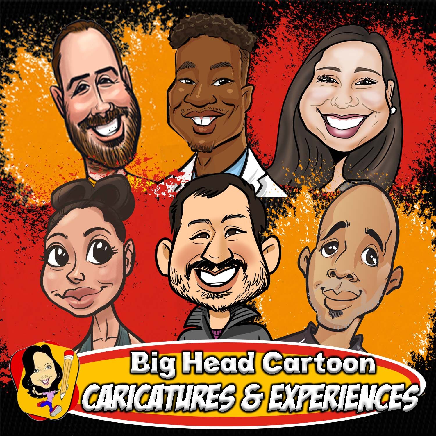 Big Head Cartoon Caricature Art & Entertainment - Caricaturist Nashville,  TN - The Bash