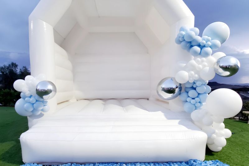 Winter wonderland theme party - white bounce house