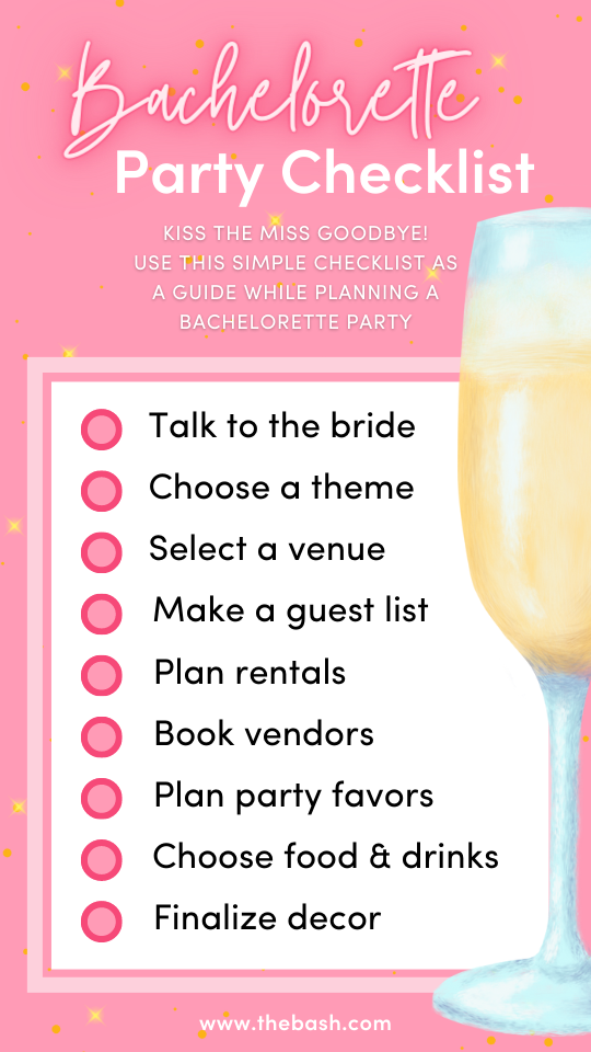 Bachelorette party checklist