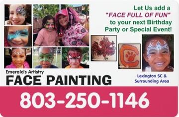 Emerald's Artistry Entertainment  - Face Painter - Lexington, SC - Hero Main