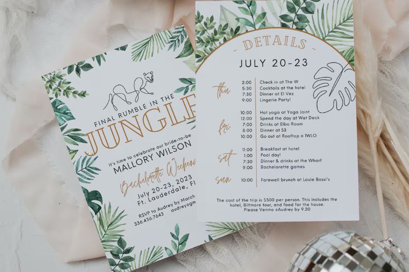 last rumble in the jungle - bachelorette party theme idea