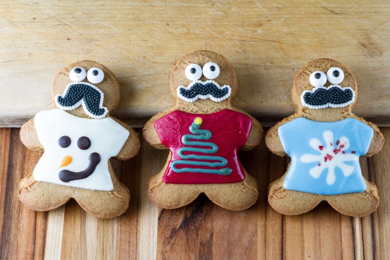 Ugly Christmas sweater party ideas - sweater wearing gingerbread cookies
