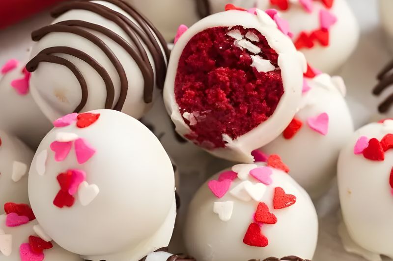 Valentine's Day party ideas for kids - red velvet cake balls