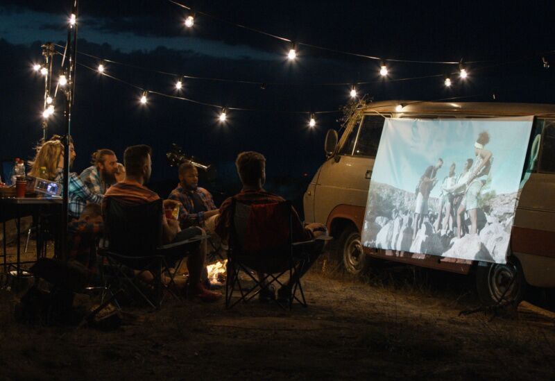 Winter wonderland theme party - movie screen rental
