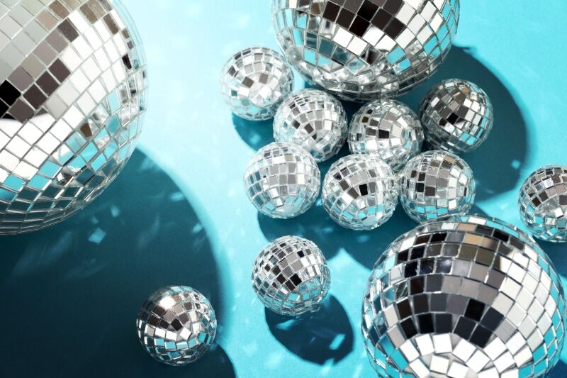 Mamma Mia themed party - disco balls