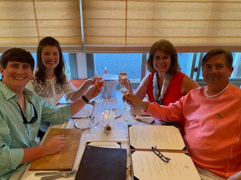 Celebratory Engagement Dinner and Champagne Toast