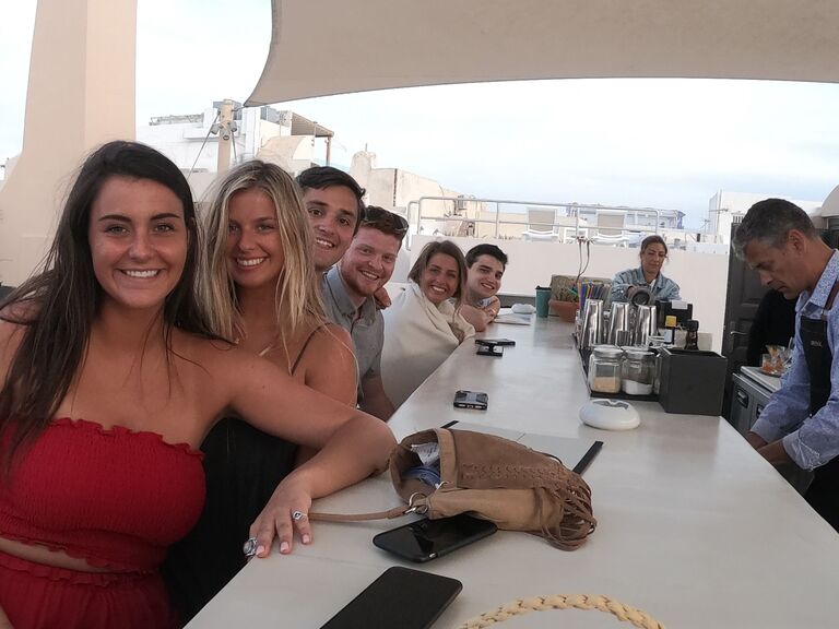 We met for the first time in Greece when we were both on the same group trip!