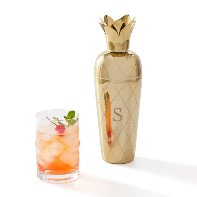 Mark & Graham festive pineapple-shaped cocktail shaker