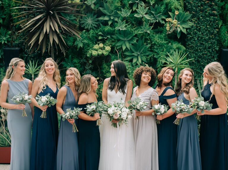 bridal parties with different dresses