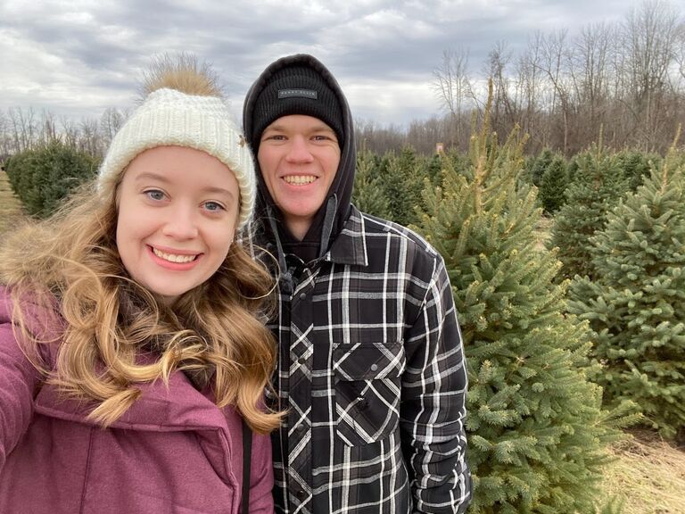 Cut down our first real Christmas tree for our home!