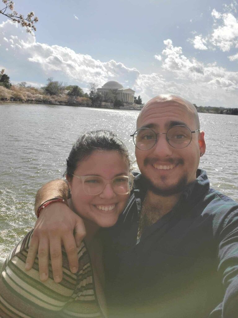 The couple takes a trip to DC with friends to see the Cherry blossoms