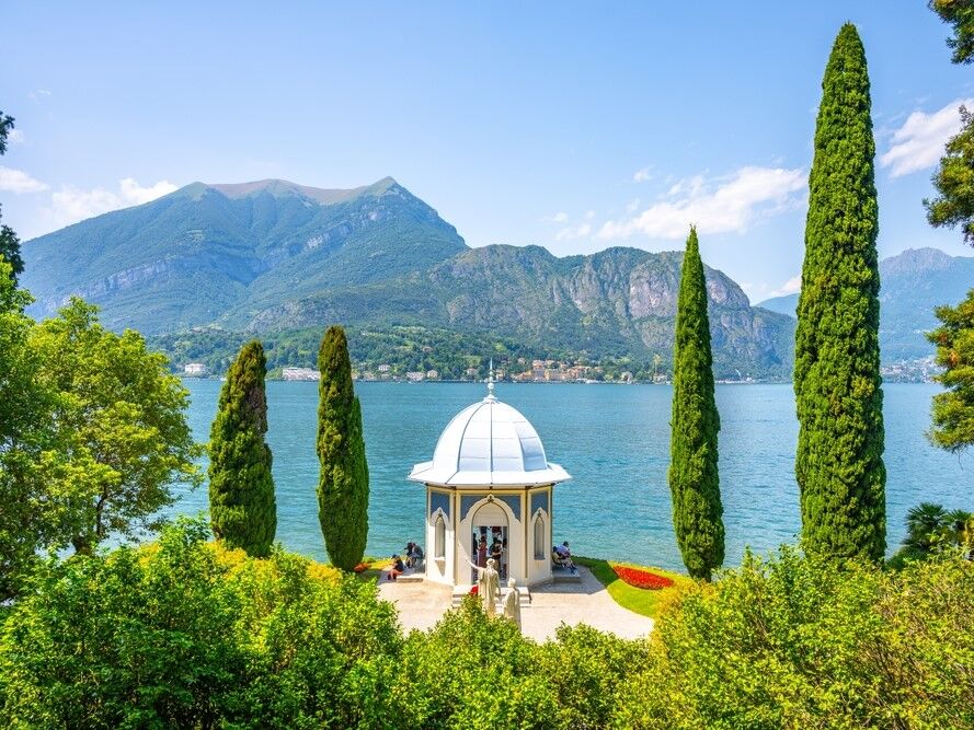 The Gardens of Villa Melzi overlooking lake como