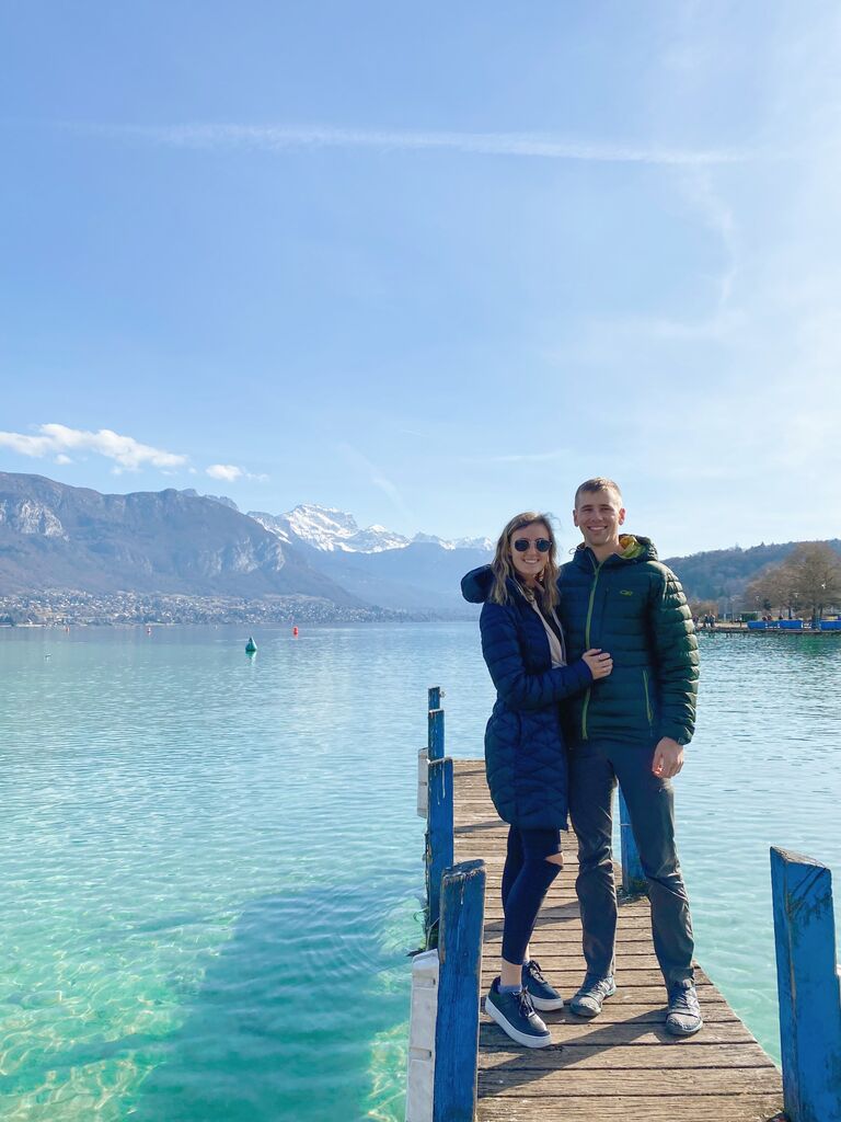 Cameron moved to Geneva and Neil used up all his leave to visit her. (Annecy, France)