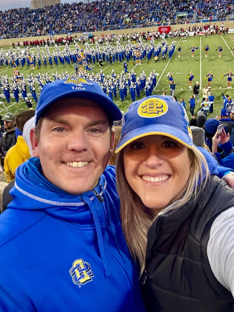 Melissa has been to more Jacks games since dating Nick than she ever had in 4 years at SDSU. Go Jacks!