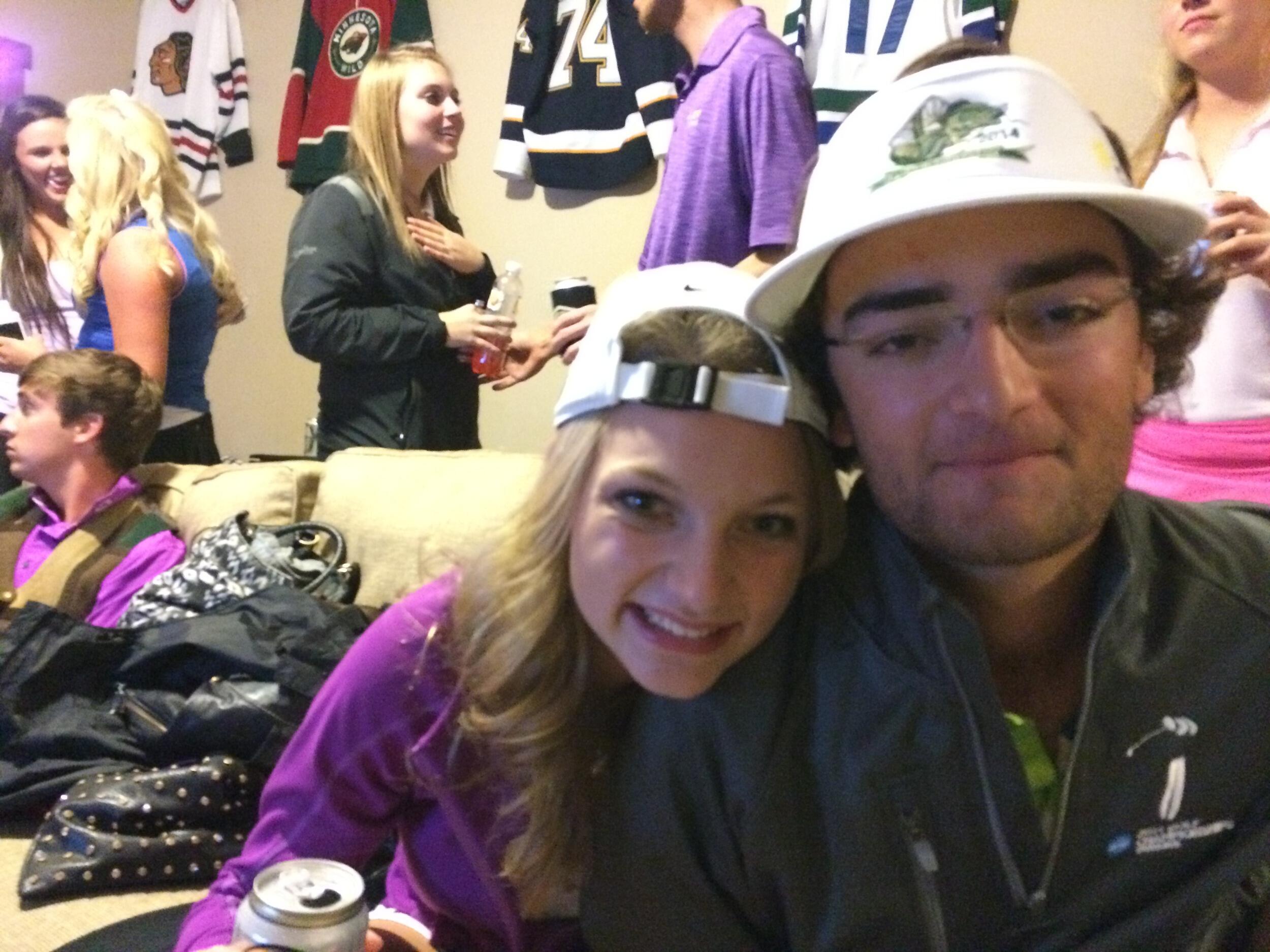 Like all good Bennie and Johnnie couples, we met at a college house in St. Joe, MN. For us, that house was the golf house, Estates. It took until the Fall of 2015, our junior year, for us to be "official". Cheers erupted from the golf teammates on that crisp September day when they all found out.