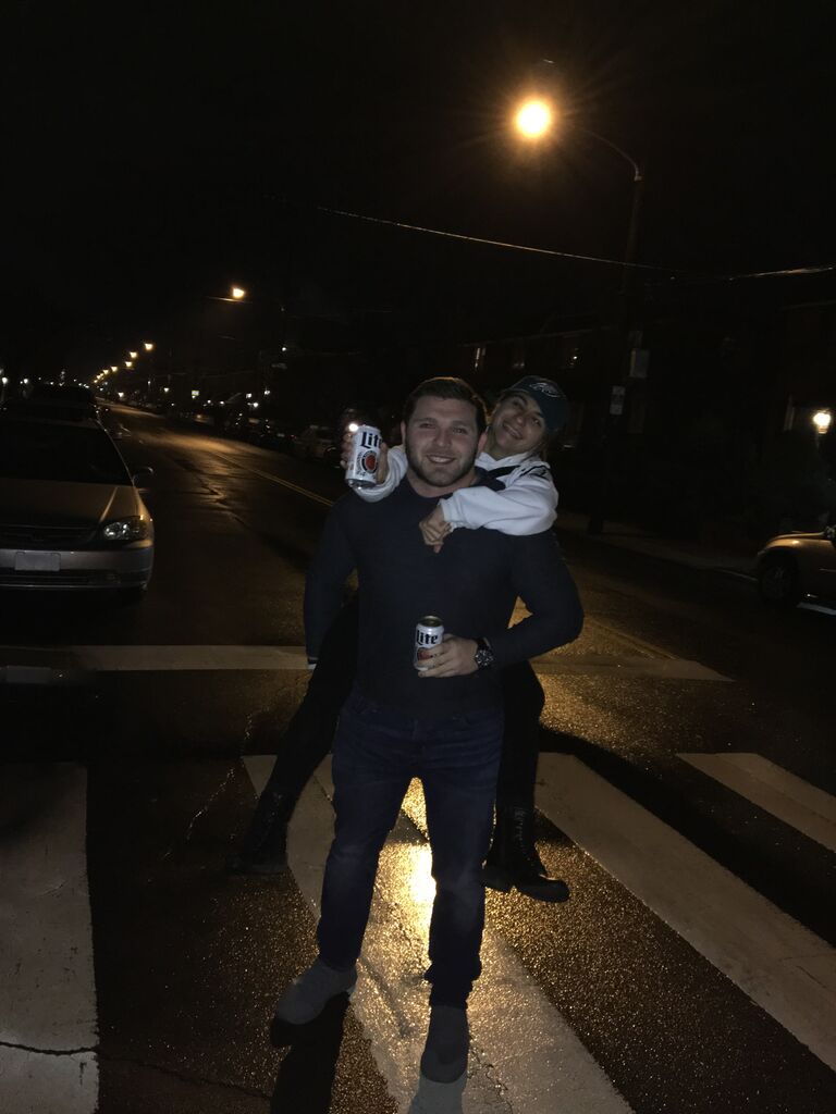 The day Justin realized how deep Julianna's love was for the Eagles when he had to attend Broad Street when the Eagles won the Superbowl.