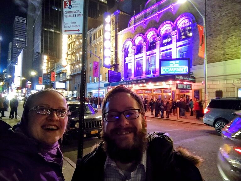 Despite the miles, the connection persisted, and Bill asked Julia out in January 2022.  In February, he flew to New York City for their first date!  (Appropriately, Company, a Sondheim show about dating in your mid-thirties.) (Also featuring a visit to the Museum of Natural History -- obviously.)
