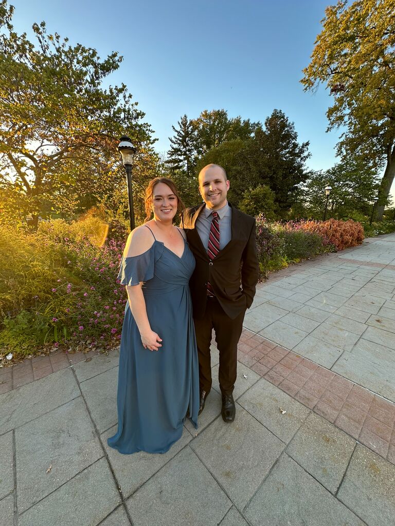 Going to a wedding together for the first time in Missouri.