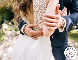 Bride and groom on wedding day