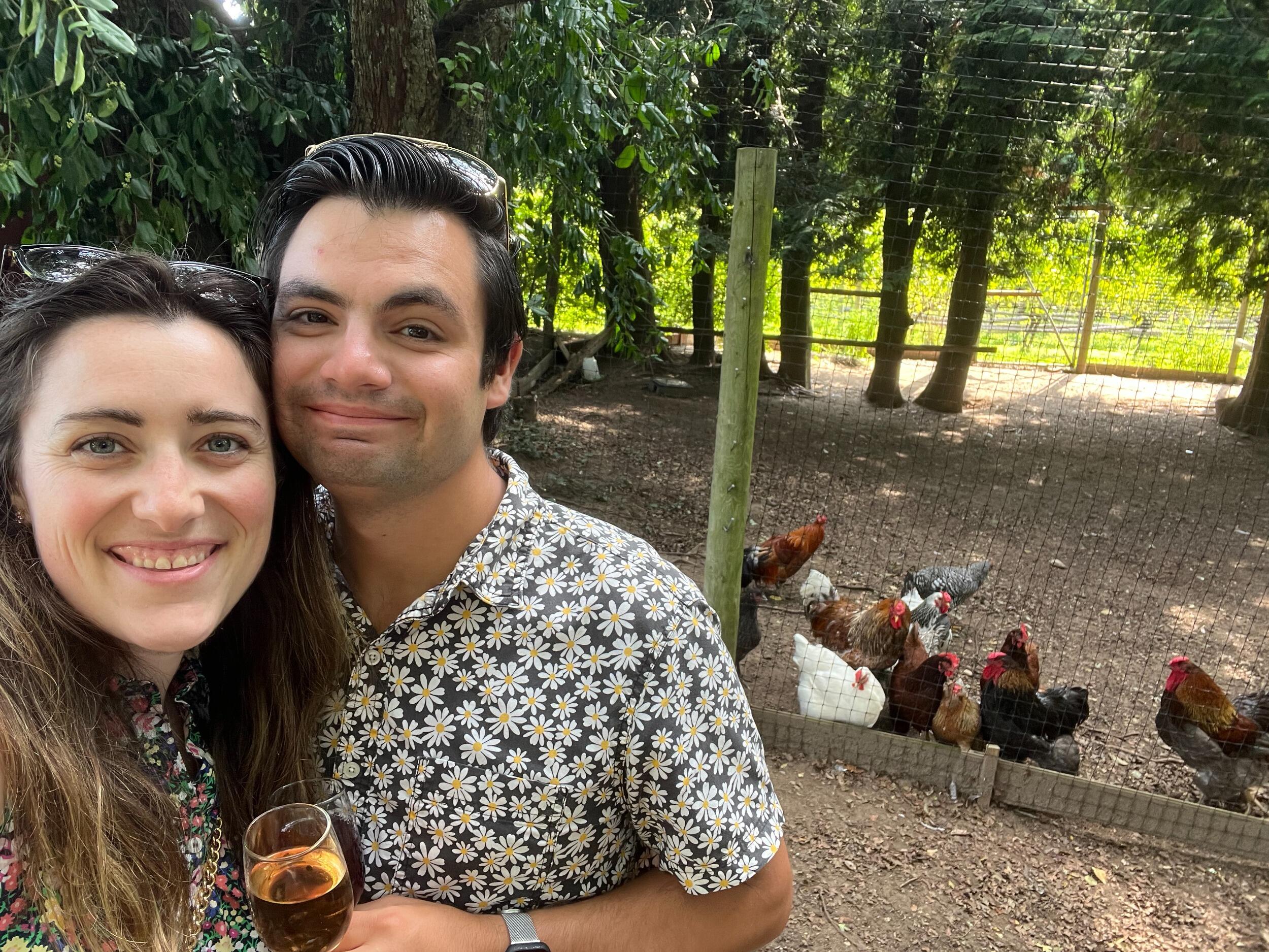 No trip to the Long Island wineries would be complete without a visit to the chickens