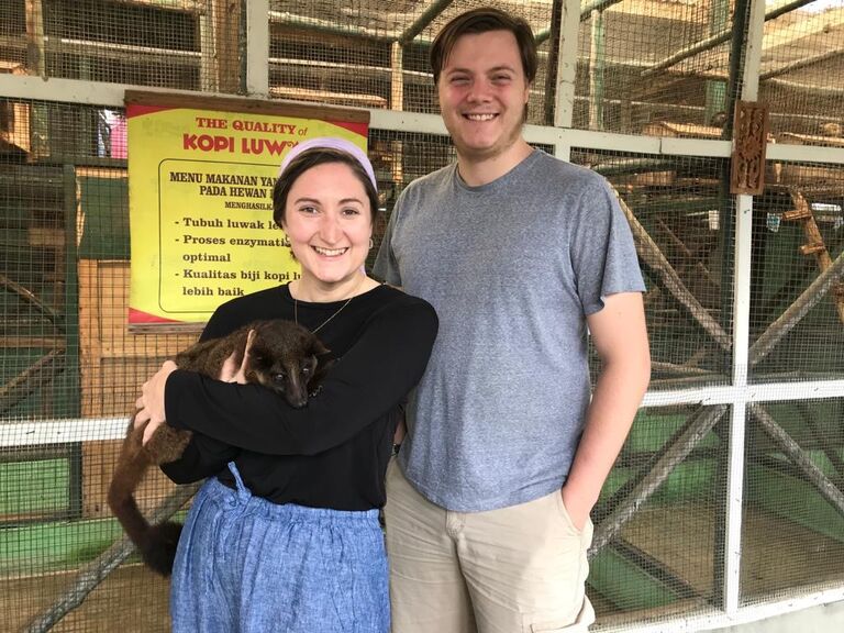 We spent Christmas break in Indonesia with his family where Ben grew up. We watched plenty of Ben's high school theater productions, took a trip to a volcano, tried Kopi Luwak, and held a civet!