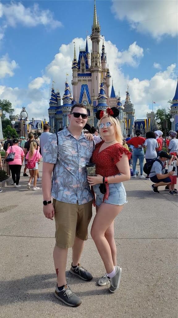 Our story starts by matching on a dating app, seeing each other a few times at the bars in Ames,IA and then we decided after knowing each other for a few months , we should go to DISNEY