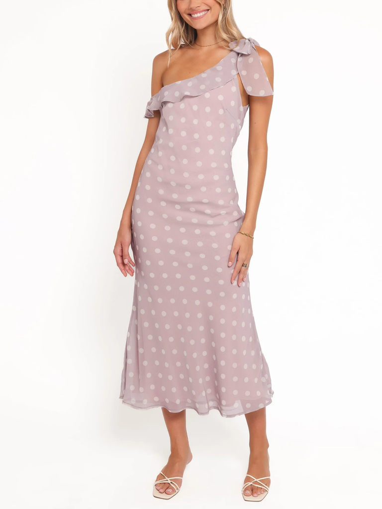 Petal & Pup polka dot rehearsal dinner bridesmaid dress