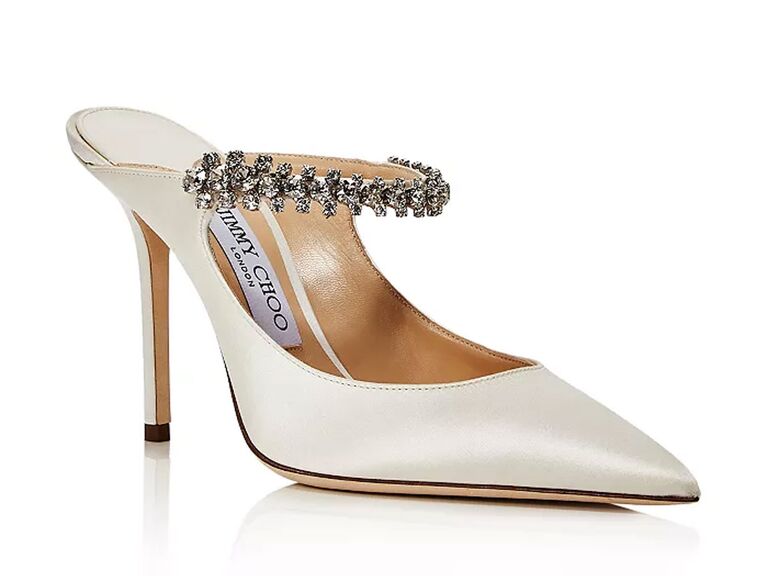 Ivory Wedding Crystal Rhinestone Heels with Embellished Vines