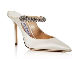 Close-toed mules with embellished strap