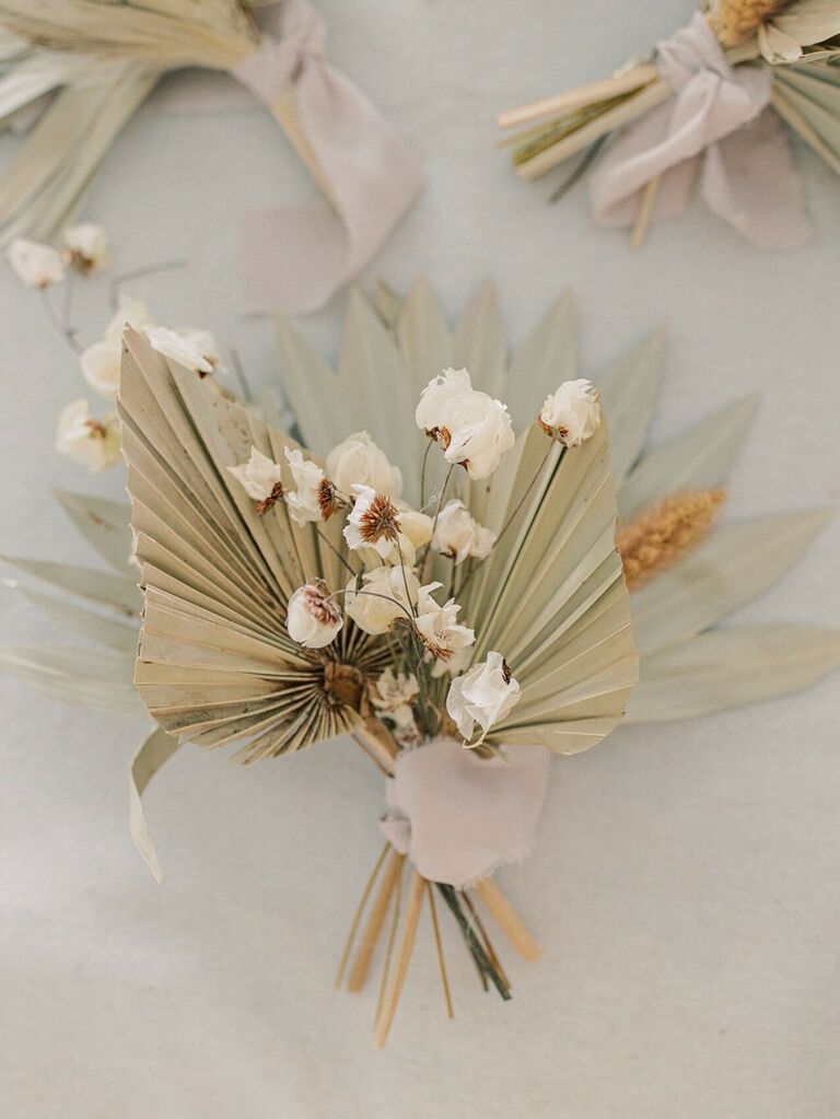 Beautiful neutral-toned boutonnieres. 