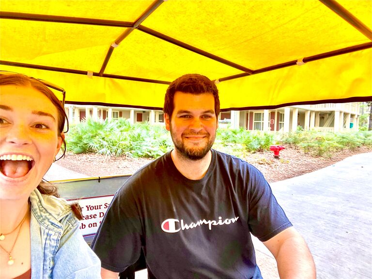 Six year Anniversary trip! First to Disney Springs, then a boat ride over to Port Orleans Riverside where we rode a side-by-side tandem bike around the gorgeous grounds of Daniels Plotted Engagement Grounds.
