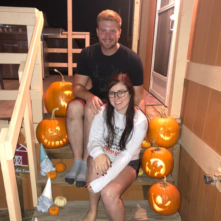 Josh and Miranda met while Josh and his friends celebrated his 24 birthday! They were inseparable since that moment, especially during Miranda's favorite time of year, spooky season. 