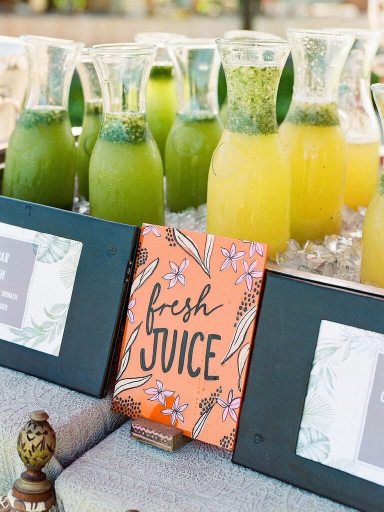 Fresh juice signature wedding drink idea