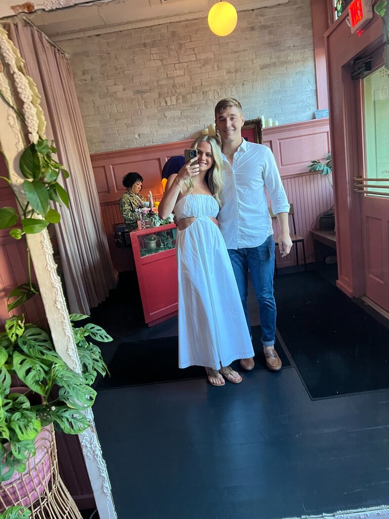 A birthday dinner for Melissa at Chapmans.  Little did she know this photo was taken minutes before the best moment of her life.