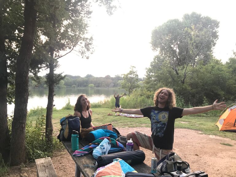 Three weeks into dating, we took a road trip to a music festival together!
