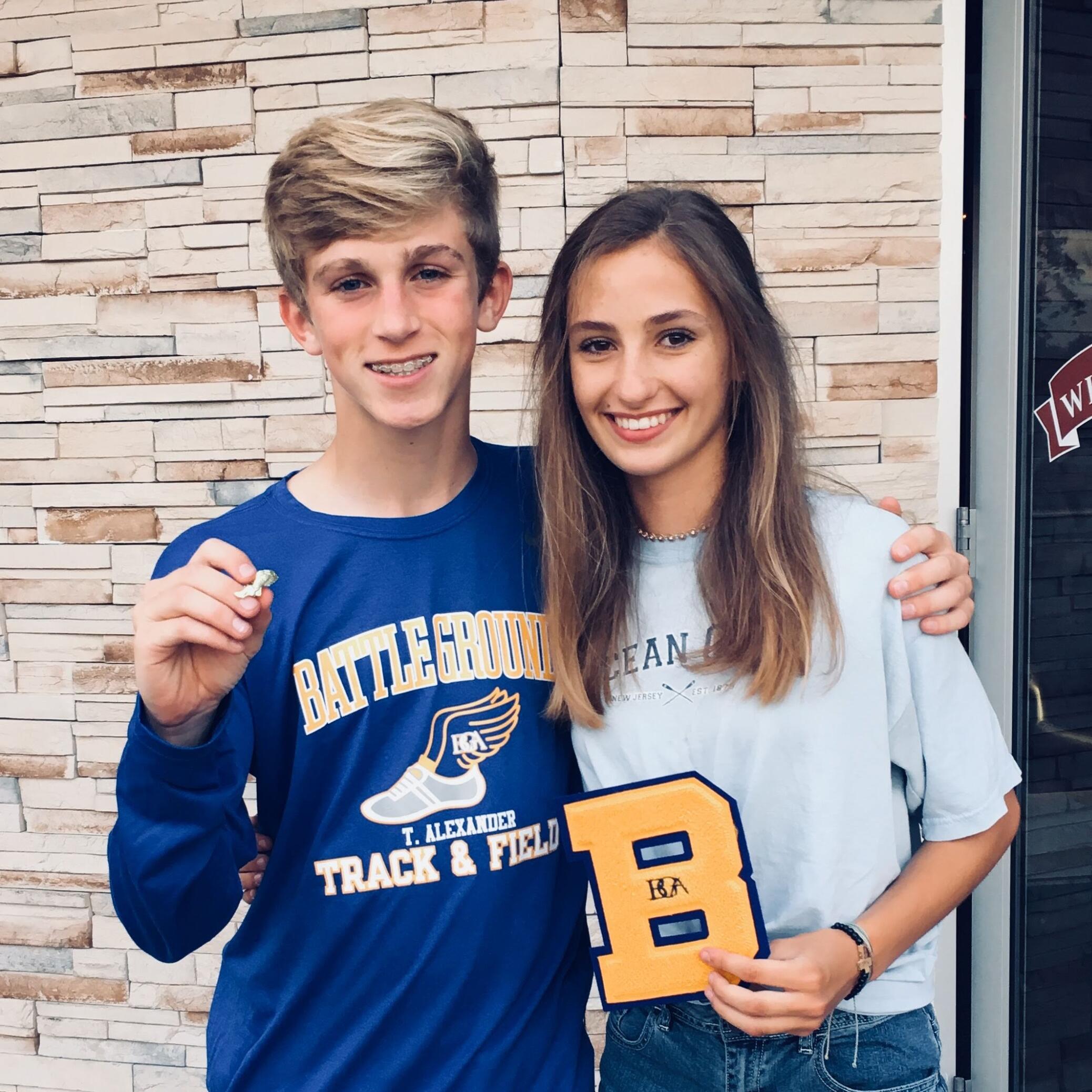 8th Graders receive varsity letters at the high school track banquet!