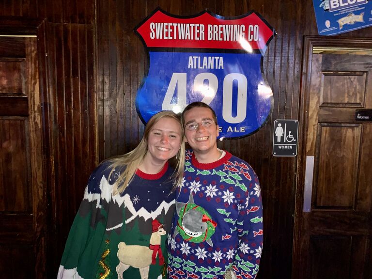 A sorority Christmas party our senior year - we had some pretty cool sweaters