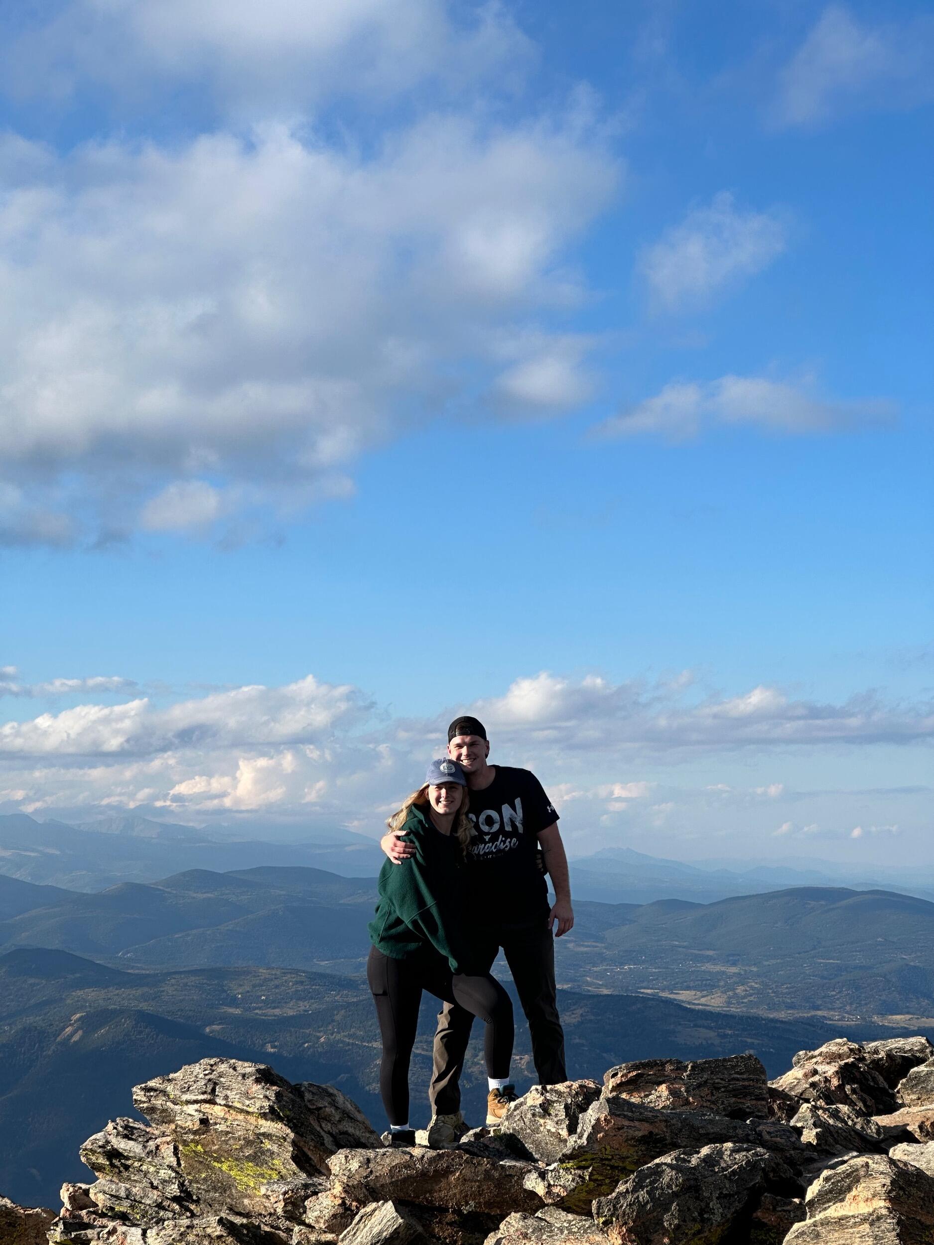 2 days before: We climbed Chief Mountain and got arguably the best view we'd seen yet. The main thing on Nathan's mind - "Do I change the location to here?"