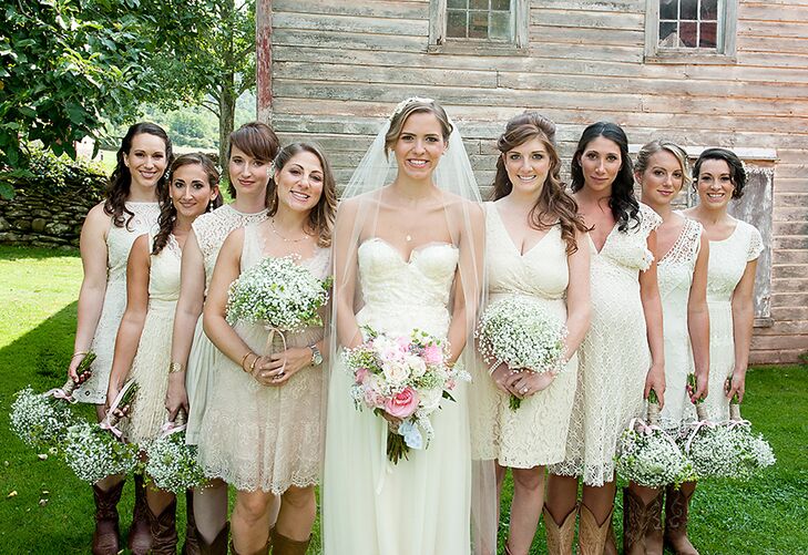 off white bridesmaid dresses