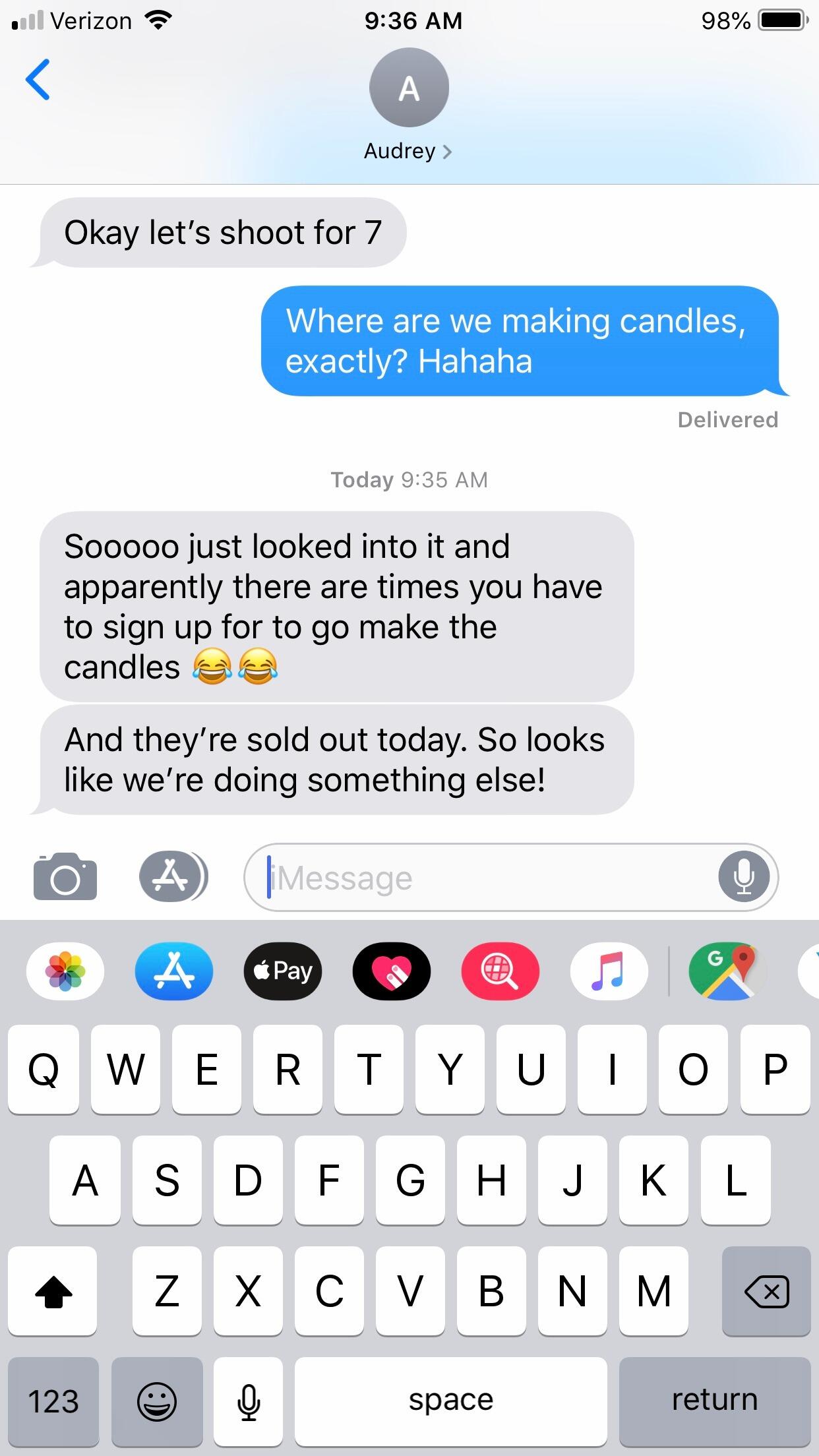 Their love story began in the palm of their hands. Meeting on Hinge! One looking for love, the other looking for a free meal.  The first agreed upon date was Candle Making and much to Ben's delight Audrey forgot to get tickets, it sold out and they went Axe Throwing instead. 