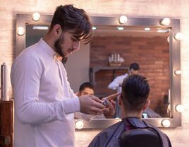 Man getting his hair cut