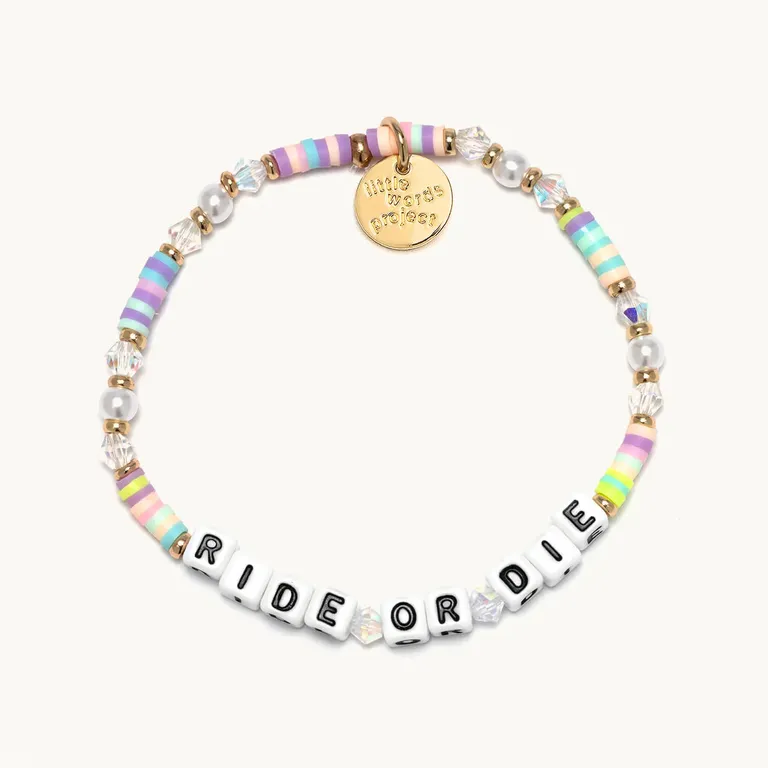 Ride or die beaded friendship bracelet wedding gift for best friend