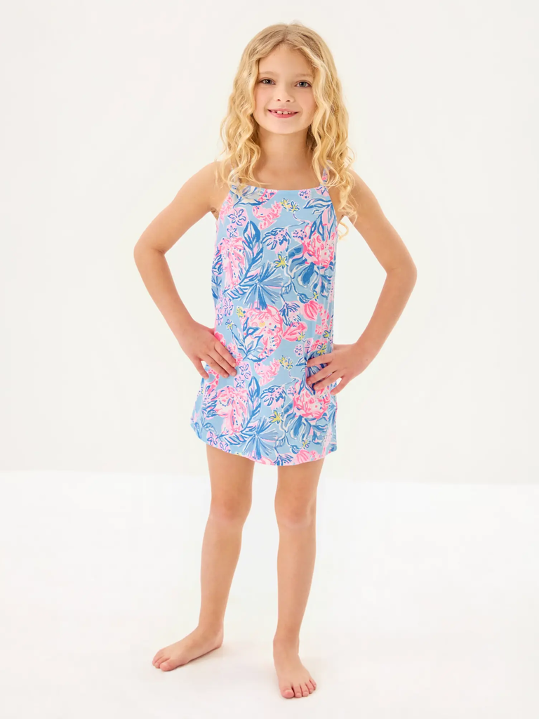 Blue floral mommy and me girls dress for wedding from Lilly Pulitzer