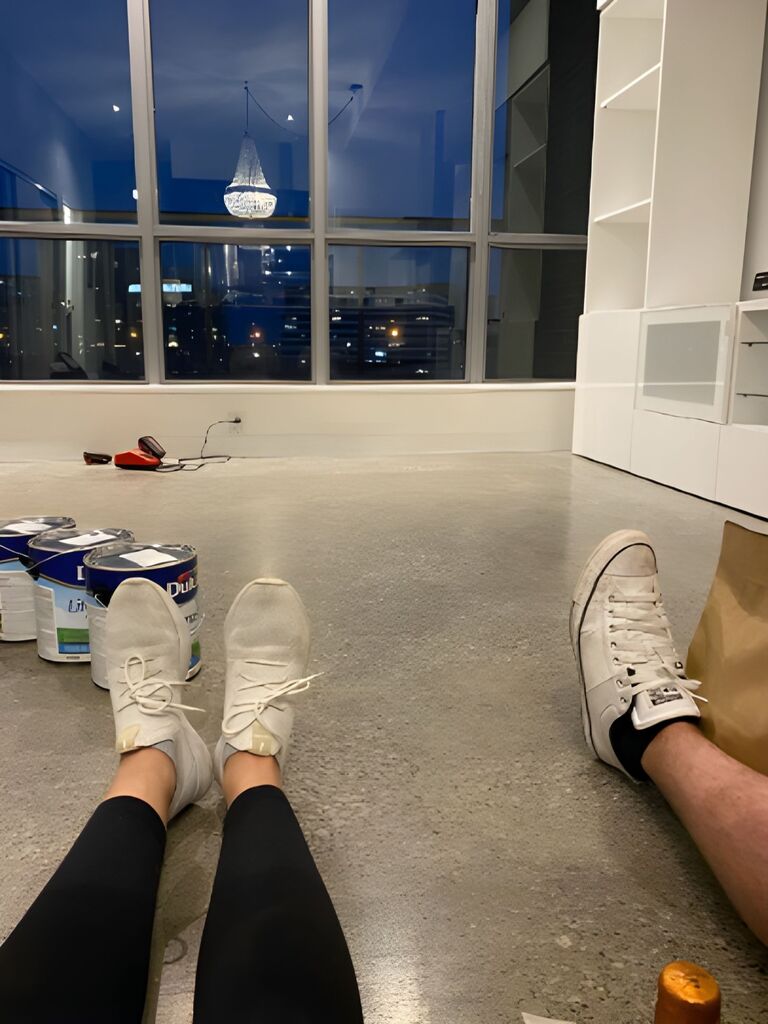 Our first home and first Thai food delivery eaten on the floor. 