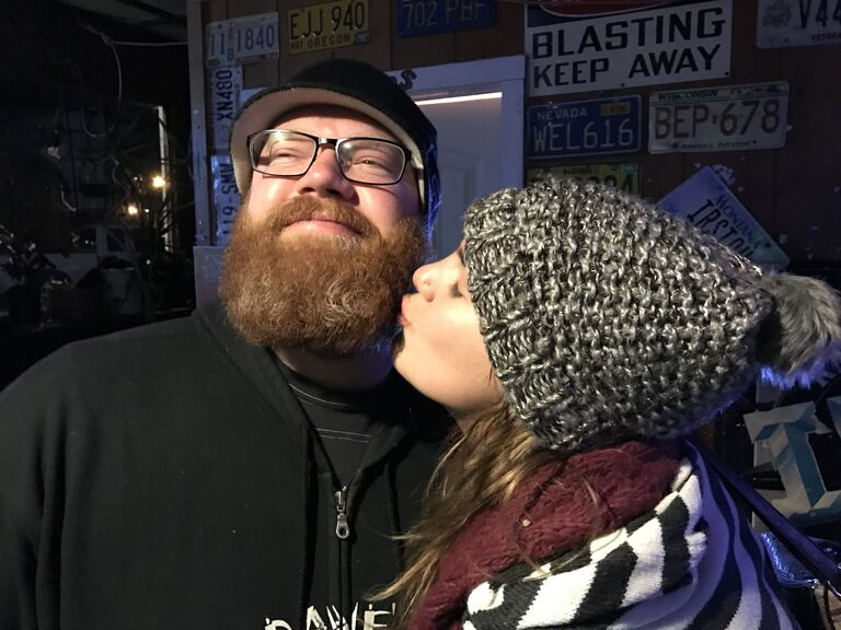 Our 1st photo together, during our friendship prior to dating.