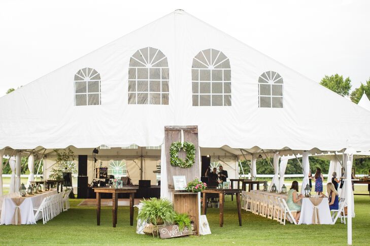 Erin And Michael S Rustic Backyard Tented Reception