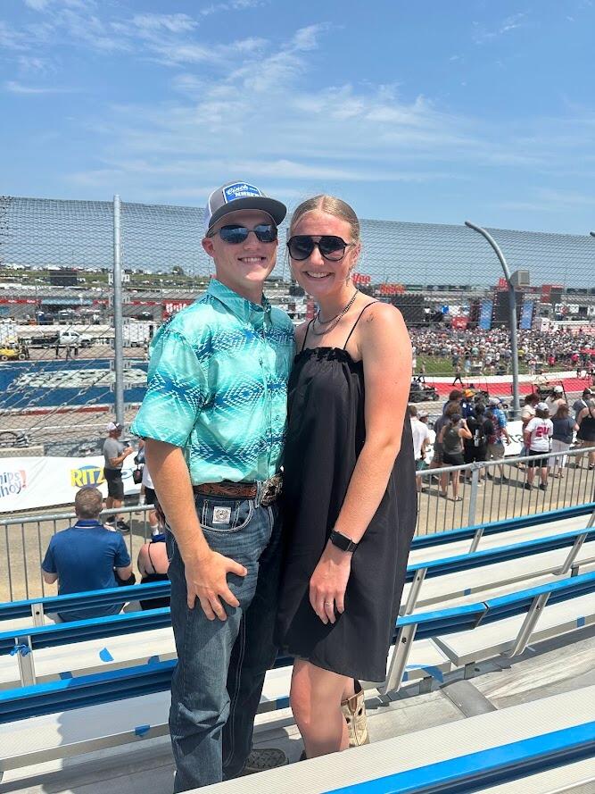 Kelsea Ballerini and Post Malone at Newton Speedway