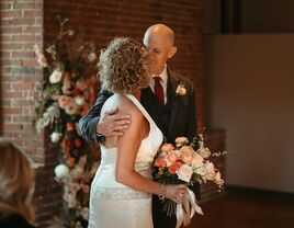 couple alzheimers wedding groom and bride kiss 